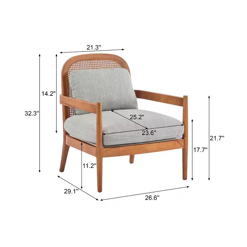 Christopher Knight Home Zuka, Chaises de salle à manger modernes du milieu du siècle en rotin et bois avec coussins (Lot de 2)