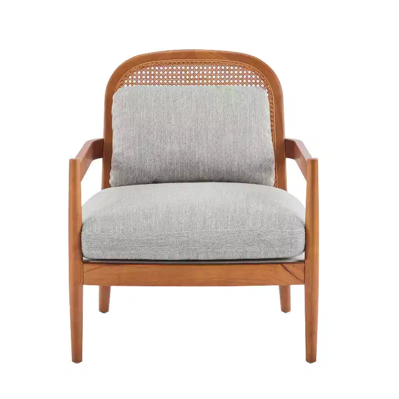 Christopher Knight Home Zuka, Chaises de salle à manger modernes du milieu du siècle en rotin et bois avec coussins (Lot de 2)