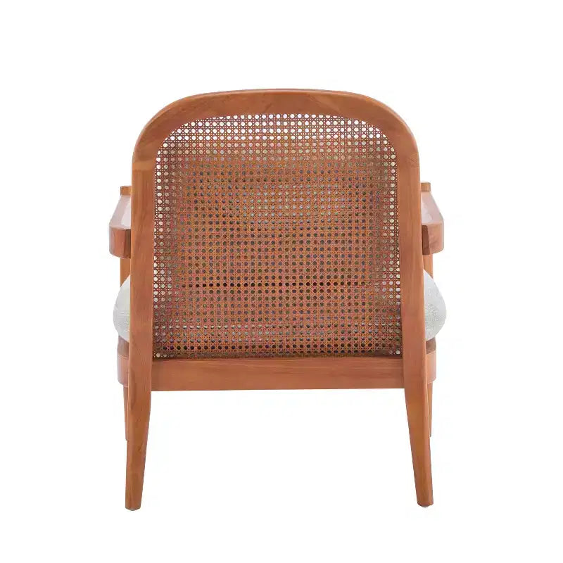 Christopher Knight Home Zuka, Chaises de salle à manger modernes du milieu du siècle en rotin et bois avec coussins (Lot de 2)