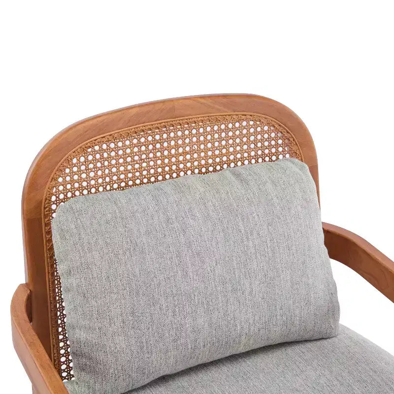 Christopher Knight Home Zuka, Chaises de salle à manger modernes du milieu du siècle en rotin et bois avec coussins (Lot de 2)