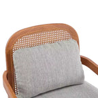 Christopher Knight Home Zuka, Chaises de salle à manger modernes du milieu du siècle en rotin et bois avec coussins (Lot de 2)