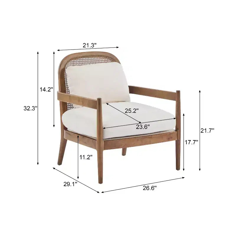 Christopher Knight Home Zuka, Chaises de salle à manger modernes du milieu du siècle en rotin et bois avec coussins (Lot de 2)