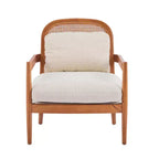 Christopher Knight Home Zuka, Chaises de salle à manger modernes du milieu du siècle en rotin et bois avec coussins (Lot de 2)