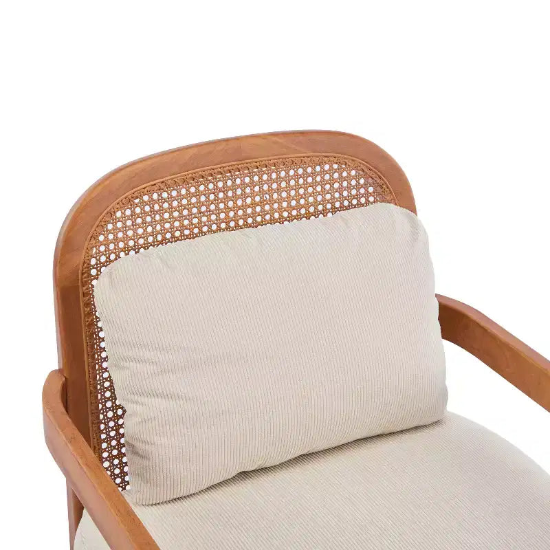 Christopher Knight Home Zuka, Chaises de salle à manger modernes du milieu du siècle en rotin et bois avec coussins (Lot de 2)