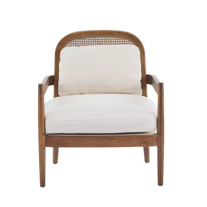Christopher Knight Home Zuka, Chaises de salle à manger modernes du milieu du siècle en rotin et bois avec coussins (Lot de 2)