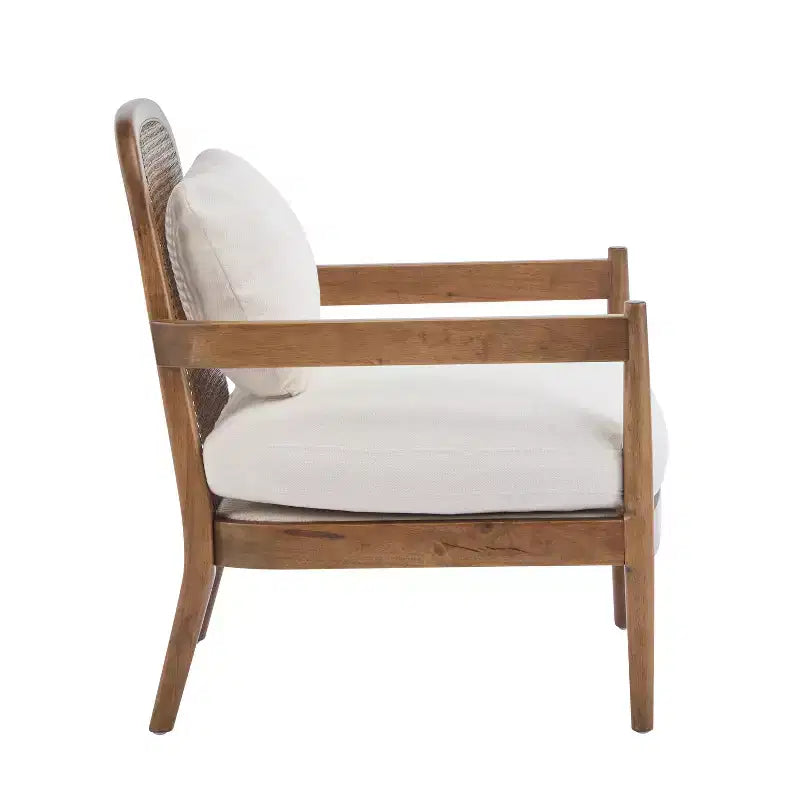 Christopher Knight Home Zuka, Chaises de salle à manger modernes du milieu du siècle en rotin et bois avec coussins (Lot de 2)