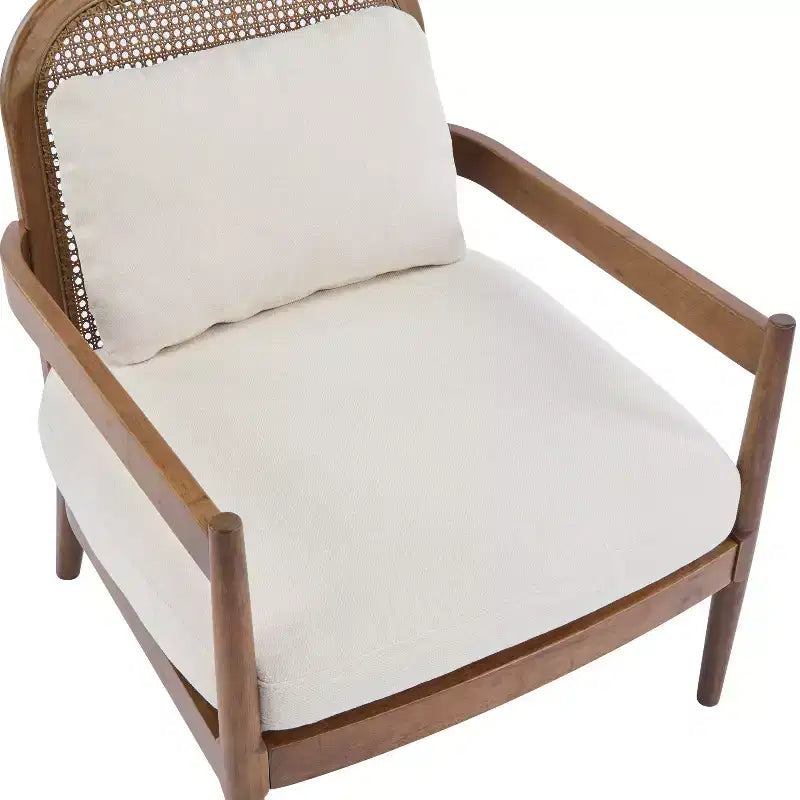 Christopher Knight Home Zuka, Chaises de salle à manger modernes du milieu du siècle en rotin et bois avec coussins (Lot de 2)