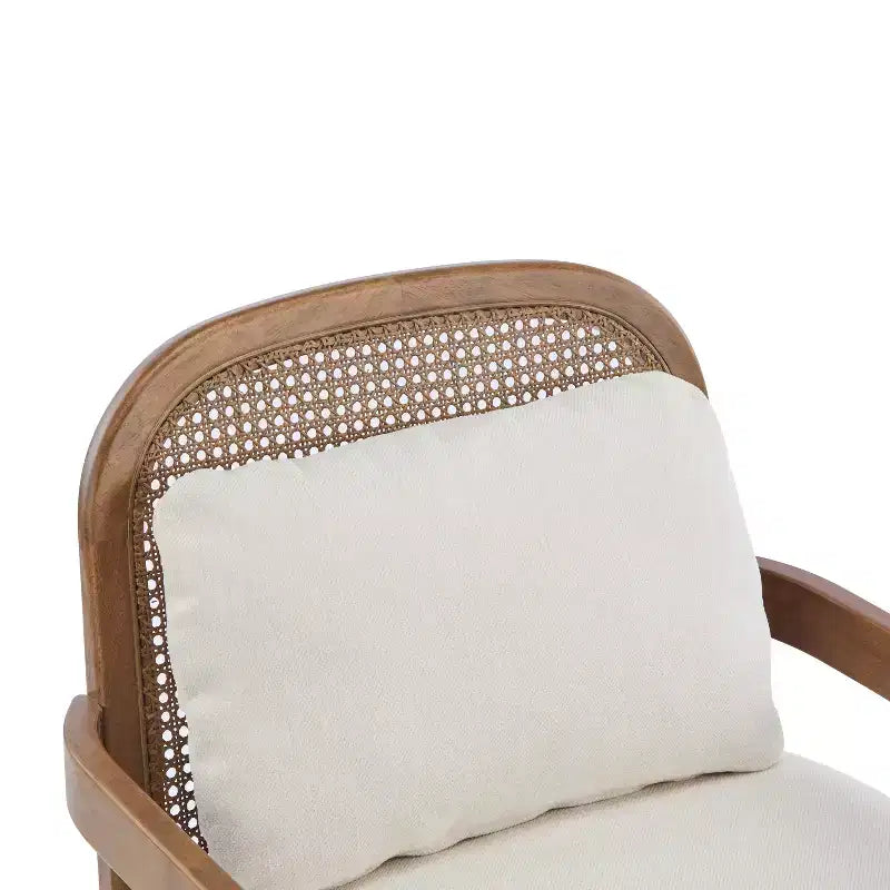 Christopher Knight Home Zuka, Chaises de salle à manger modernes du milieu du siècle en rotin et bois avec coussins (Lot de 2)