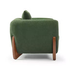 Fauteuil d'appoint moderne du milieu du siècle avec tissu en laine d'agneau, chaises de salon rembourrées avec coussin lombaire - Morden Fort
