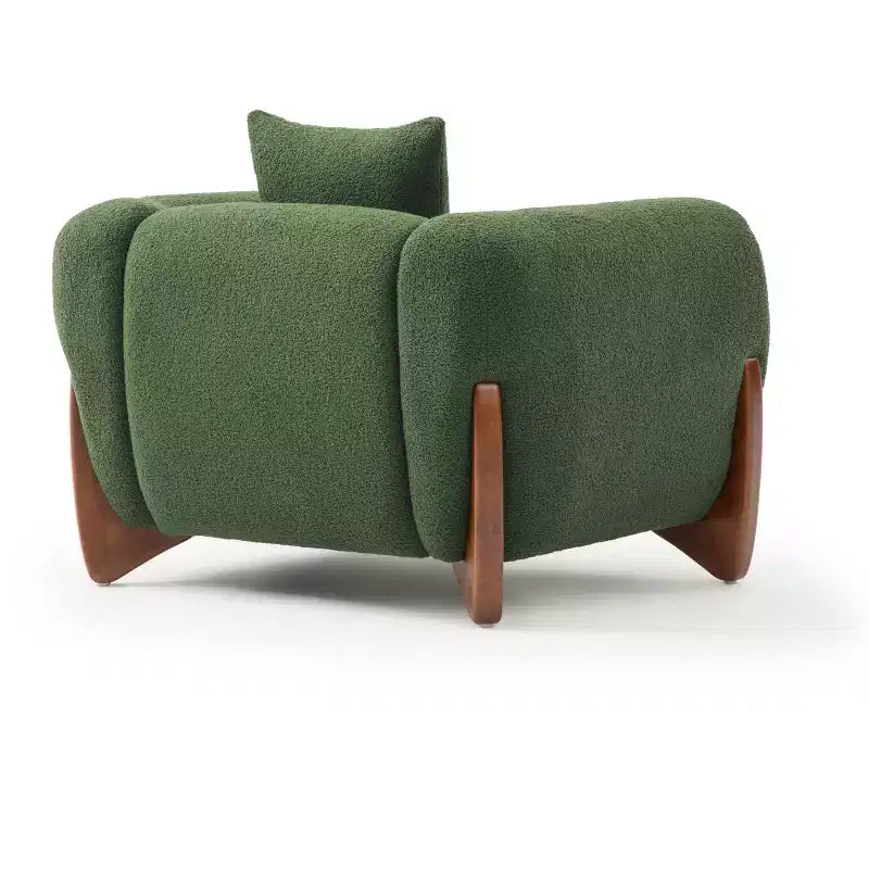 Fauteuil d'appoint moderne du milieu du siècle avec tissu en laine d'agneau, chaises de salon rembourrées avec coussin lombaire - Morden Fort
