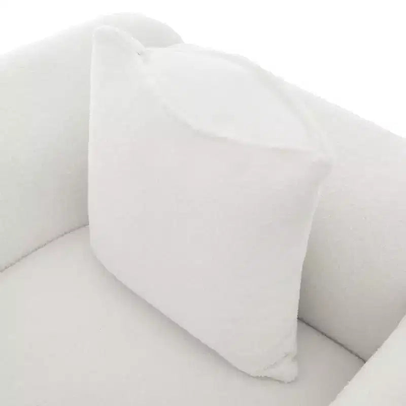 Fauteuil d'appoint moderne du milieu du siècle avec tissu en laine d'agneau, chaises de salon rembourrées avec coussin lombaire - Morden Fort