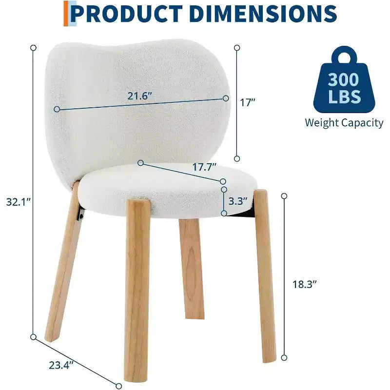 Mignonne Chaise Coiffeuse avec Dossier Cœur, Tabouret de Maquillage Moderne en Tissu Teddy pour Chambre, Bureau, Salle à Manger et Salon