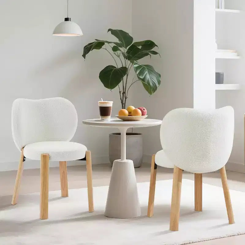 Mignonne Chaise Coiffeuse avec Dossier Cœur, Tabouret de Maquillage Moderne en Tissu Teddy pour Chambre, Bureau, Salle à Manger et Salon