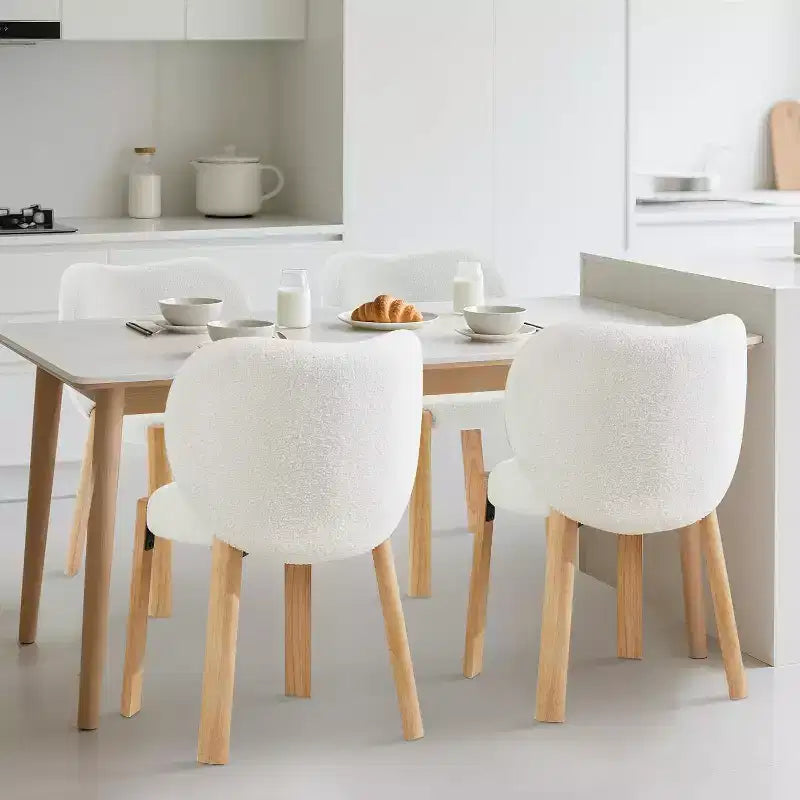 Mignonne Chaise Coiffeuse avec Dossier Cœur, Tabouret de Maquillage Moderne en Tissu Teddy pour Chambre, Bureau, Salle à Manger et Salon