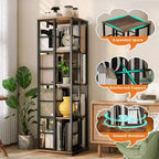 Étagère de rangement rotative en métal Acekool à 4 niveaux, avec roulement à billes à 360°, organiseur d'angle, style industriel