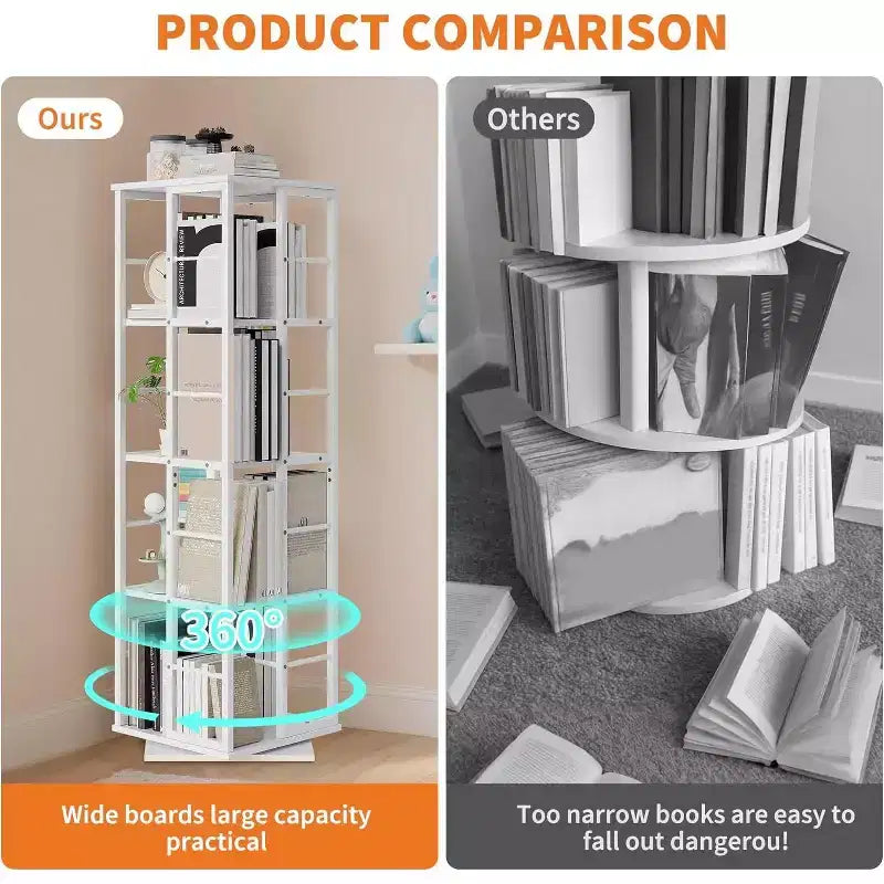 Étagère de rangement rotative en métal Acekool à 4 niveaux, avec roulement à billes à 360°, organiseur d'angle, style industriel