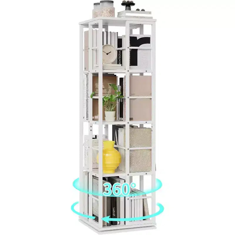 Étagère de rangement rotative en métal Acekool à 4 niveaux, avec roulement à billes à 360°, organiseur d'angle, style industriel