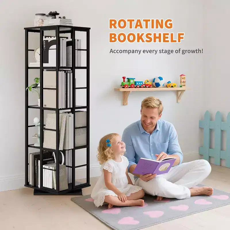 Étagère de rangement rotative en métal Acekool à 4 niveaux, avec roulement à billes à 360°, organiseur d'angle, style industriel
