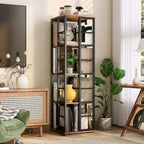 Étagère de rangement rotative en métal Acekool à 4 niveaux, avec roulement à billes à 360°, organiseur d'angle, style industriel