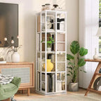 Étagère de rangement rotative en métal Acekool à 4 niveaux, avec roulement à billes à 360°, organiseur d'angle, style industriel
