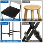Lot de 4 tabourets de bar, tabourets de bar de cuisine avec repose-pieds, tabourets de bar rembourrés hauteur comptoir, chaises de bar avec dossier pour îlot de cuisine, appartement