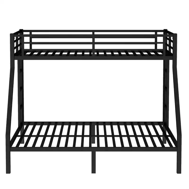Lit superposé métallique Twin XL sur Queen pour adolescents et adultes, gain de place et sans sommier requis, noir