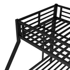 Lit superposé métallique Twin XL sur Queen pour adolescents et adultes, gain de place et sans sommier requis, noir