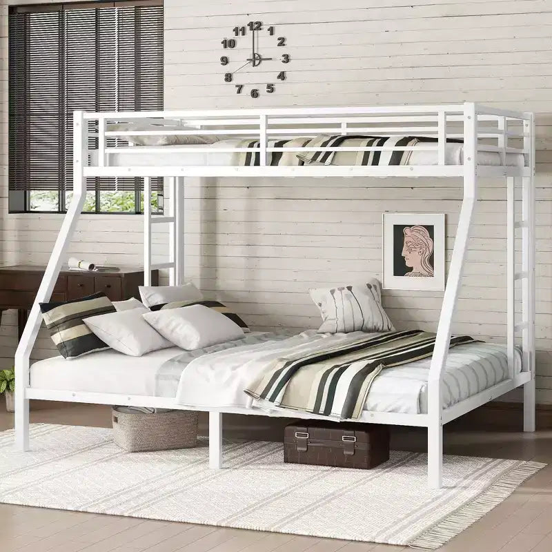 Lit superposé métallique Twin XL sur Queen pour adolescents et adultes, gain de place et sans sommier requis, noir