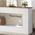 Console de télévision moderne Lantine, table d'entrée de 140 cm en bois avec rangement, table de canapé étroite et longue derrière le canapé pour le salon, le couloir