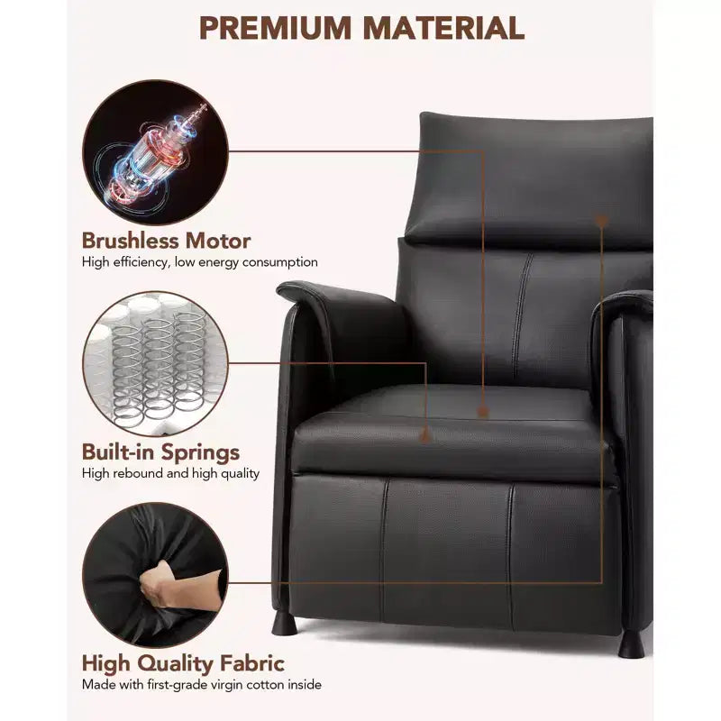 Fauteuil inclinable électrique pour salon, fauteuil inclinable avec télécommande et poches latérales