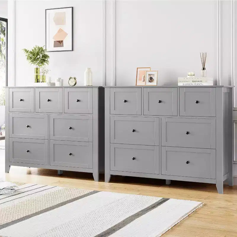 Commode à 7 tiroirs pour téléviseur de 48 pouces, meubles de rangement modernes en bois pour salon, chambre à coucher, dressing, bureau à domicile