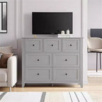 Commode à 7 tiroirs pour téléviseur de 48 pouces, meubles de rangement modernes en bois pour salon, chambre à coucher, dressing, bureau à domicile