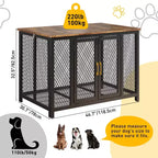 Cage pour chien, chenil en métal robuste de 119x79 cm - Meuble multifonctionnel avec rangement et ouverture par le haut pour animaux de taille moyenne/grande