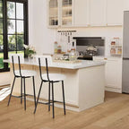 Tabourets de Bar avec Dossier Lot de 4, Tabourets Hauts de Cuisine, Chaises de Bar avec Dossier, Siège Industriel pour Salle à Manger Cuisine Bar
