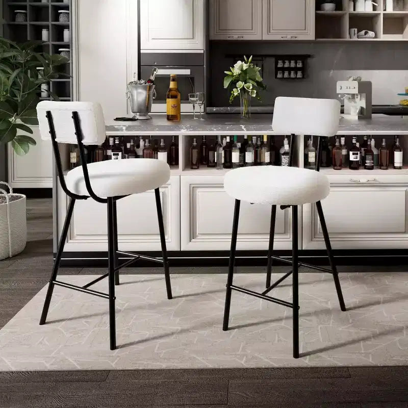Tabourets de Bar avec Dossier Lot de 4, Tabourets Hauts de Cuisine, Chaises de Bar avec Dossier, Siège Industriel pour Salle à Manger Cuisine Bar