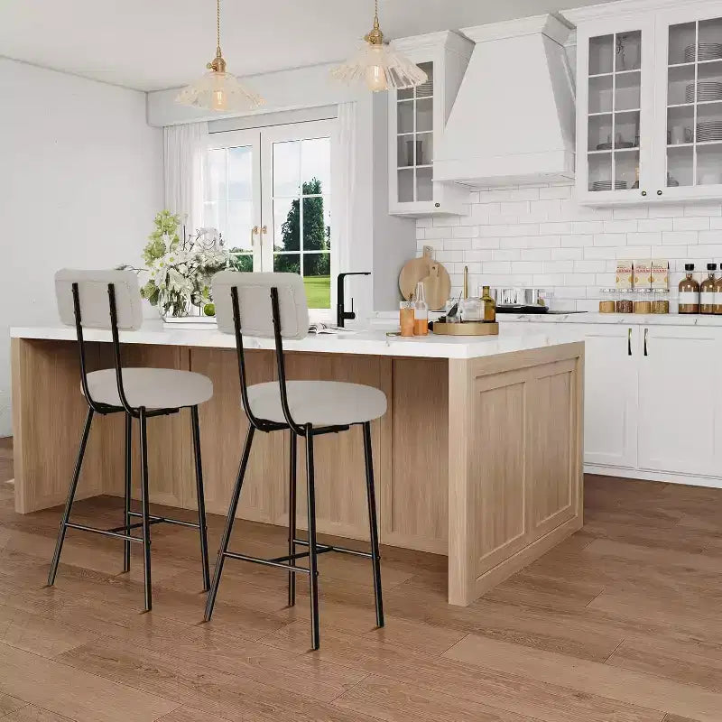 Tabourets de Bar avec Dossier Lot de 4, Tabourets Hauts de Cuisine, Chaises de Bar avec Dossier, Siège Industriel pour Salle à Manger Cuisine Bar
