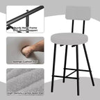 Tabourets de Bar avec Dossier Lot de 4, Tabourets Hauts de Cuisine, Chaises de Bar avec Dossier, Siège Industriel pour Salle à Manger Cuisine Bar