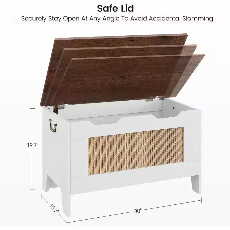 Banc de rangement décoratif Acekool, coffre d'entrée double usage avec charnière de sécurité