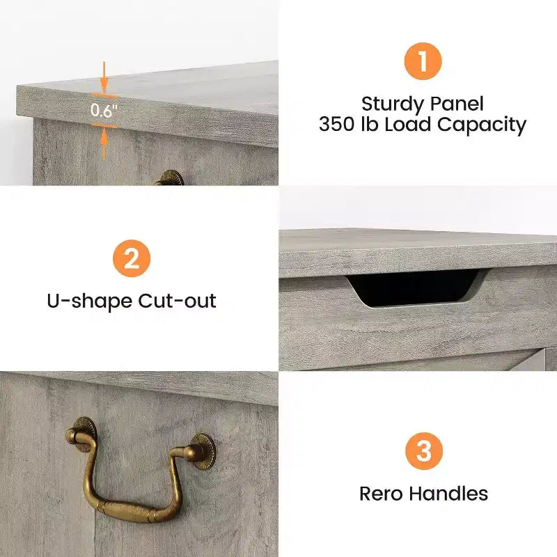 Banc de rangement décoratif Acekool, coffre d'entrée double usage avec charnière de sécurité
