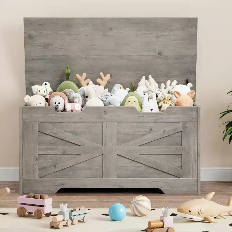 Banc de rangement décoratif Acekool, coffre d'entrée double usage avec charnière de sécurité