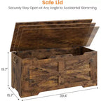 Banc de rangement décoratif Acekool, coffre d'entrée double usage avec charnière de sécurité