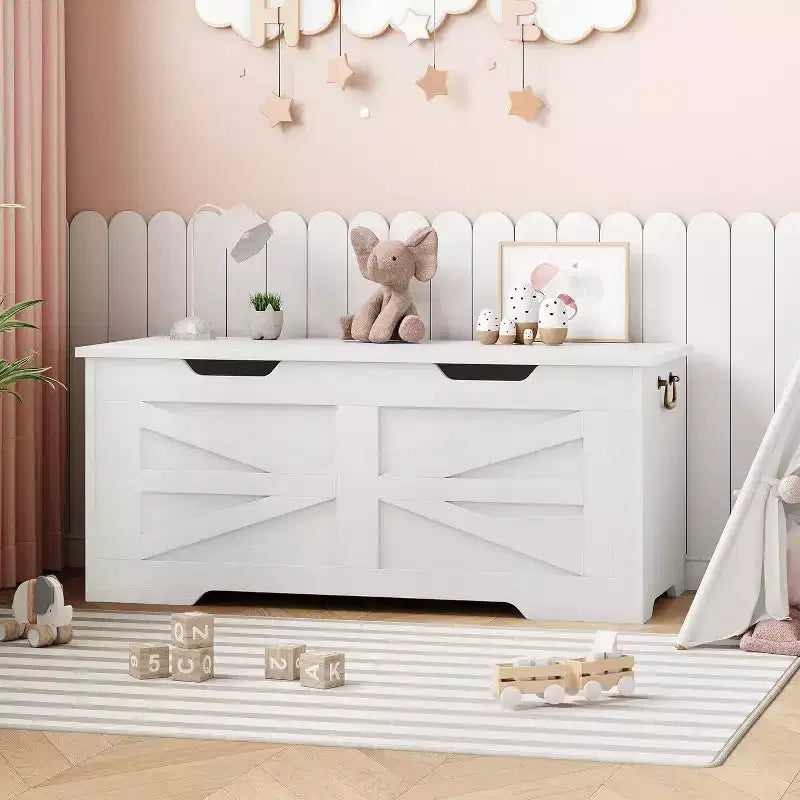 Banc de rangement décoratif Acekool, coffre d'entrée double usage avec charnière de sécurité