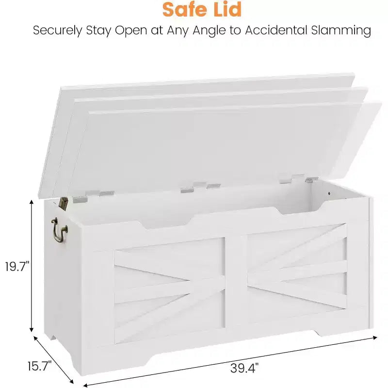 Banc de rangement décoratif Acekool, coffre d'entrée double usage avec charnière de sécurité