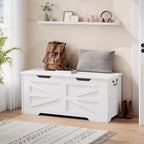 Banc de rangement décoratif Acekool, coffre d'entrée double usage avec charnière de sécurité