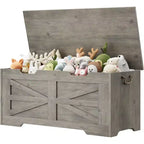 Banc de rangement décoratif Acekool, coffre d'entrée double usage avec charnière de sécurité