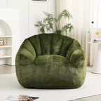 Fauteuil de sol moderne Okak en fausse fourrure moelleuse avec accoudoirs, canapé-lit en mousse haute densité pour salon, chambre à coucher
