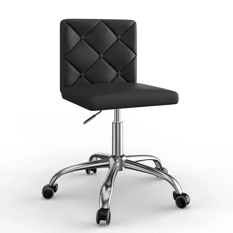 Chaise de bureau sans accoudoirs VECELO en cuir PU, réglable en hauteur et pivotante à 360° pour la maison ou le bureau
