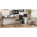 Chaise de bureau sans accoudoirs VECELO en cuir PU, réglable en hauteur et pivotante à 360° pour la maison ou le bureau
