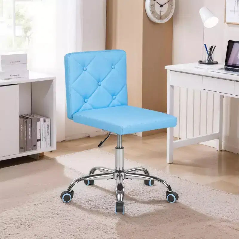 Chaise de bureau sans accoudoirs VECELO en cuir PU, réglable en hauteur et pivotante à 360° pour la maison ou le bureau