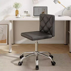 Chaise de bureau sans accoudoirs VECELO en cuir PU, réglable en hauteur et pivotante à 360° pour la maison ou le bureau